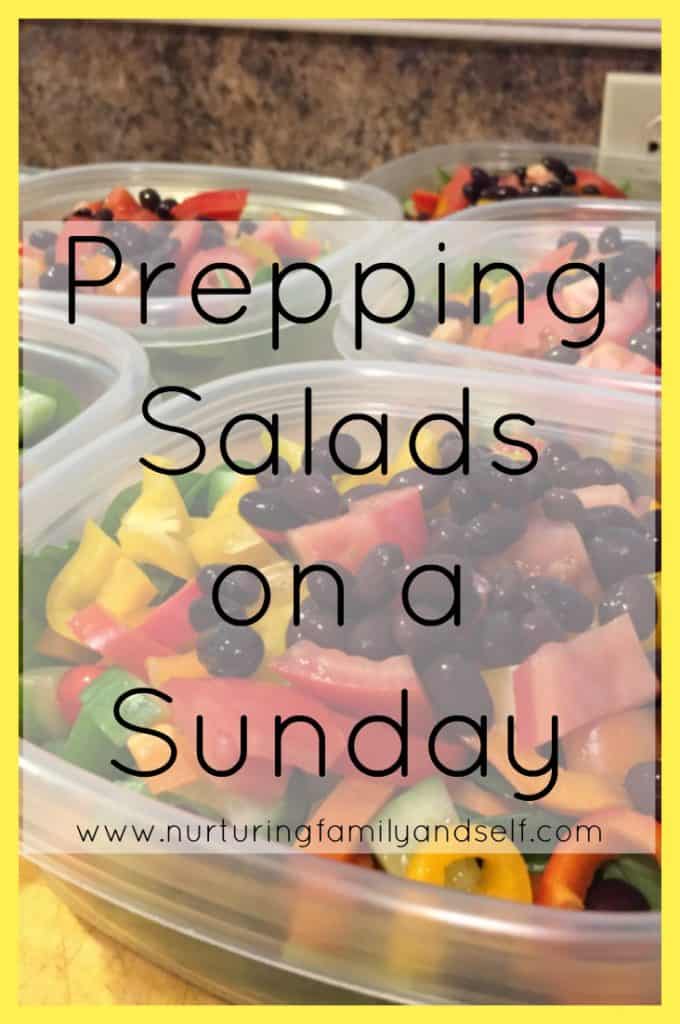 Prepping your salads on a Sunday saves you time during the week.