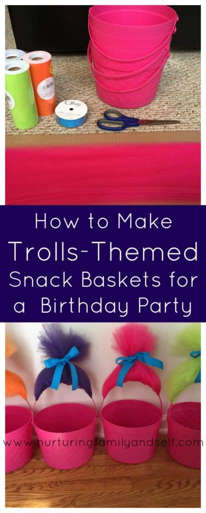 How to Make Trolls-Themed Snack Baskets for a Birthday Party