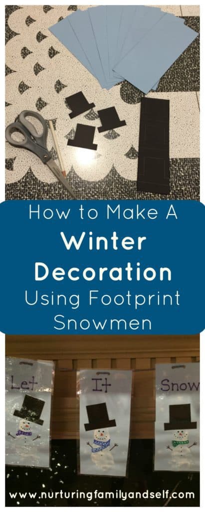 How to Make A Winter Decoration Using Footprint Snowmen