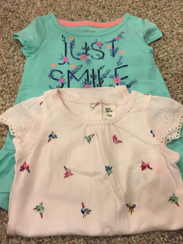Cute spring shirts are practical items for your toddler's Easter basket.