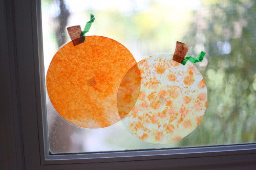Coffee Filter Stained Glass Pumpkins - I Can Teach My Child