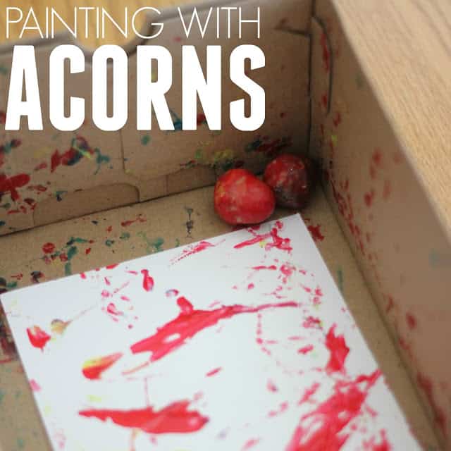 Painting with Acorns by Toddler Approved