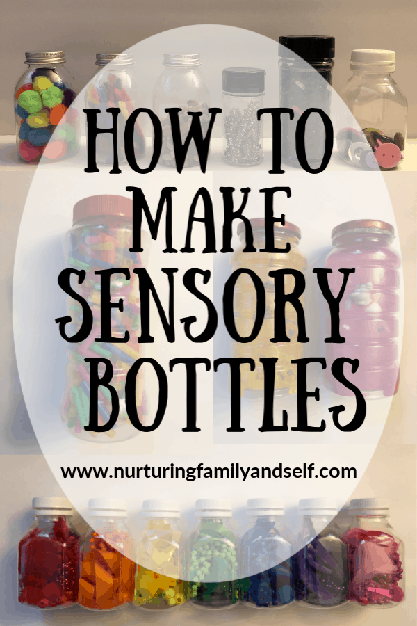 Sensory bottles are fun & easy to make for the baby and toddlers in your life.  You can customize them to fit the interests of your baby. The ingredients can be found at Dollar Stores or in your own home. 