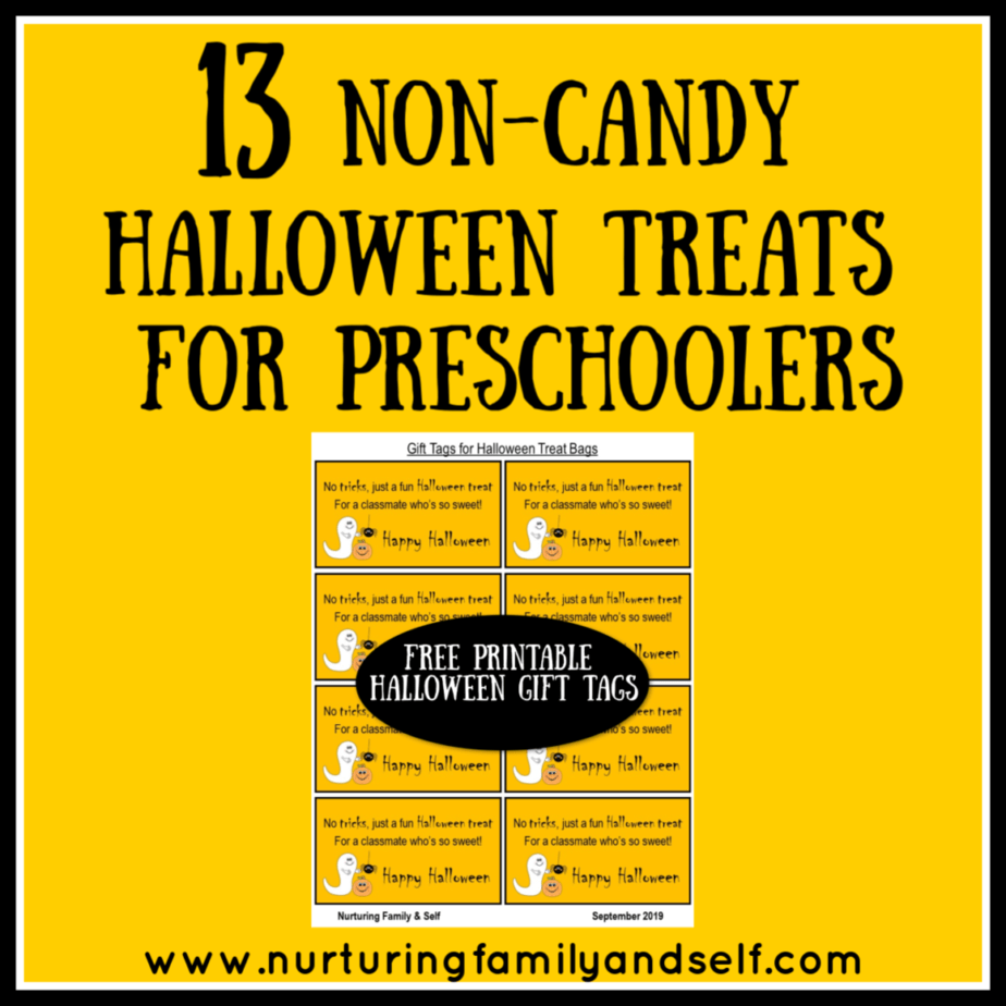 Easy, fun, and engaging Halloween treats for your child's preschool classmates. These 13 non-candy Halloween treats are inexpensive and look super cute!