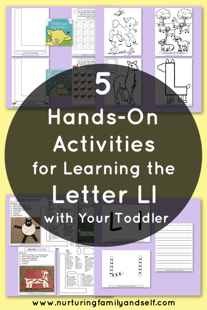 Lambs and llamas are great animals for learning and practicing the letter l with your toddler. This 16-page booklet includes 5 different hands-on activities for building letter recognition.