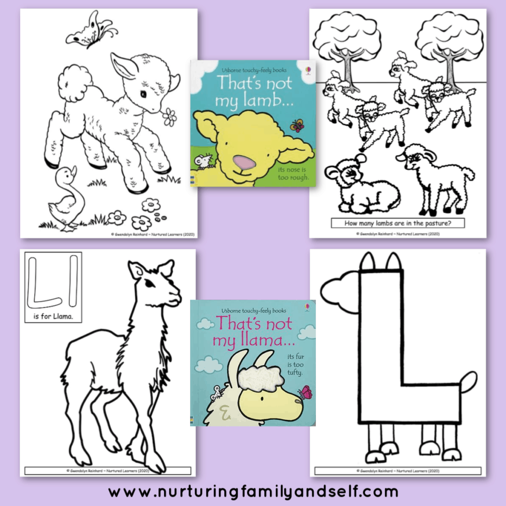 Lambs and llamas are great animals for learning and practicing the letter l with your toddler. This 16-page booklet includes 5 different hands-on activities for building letter recognition.