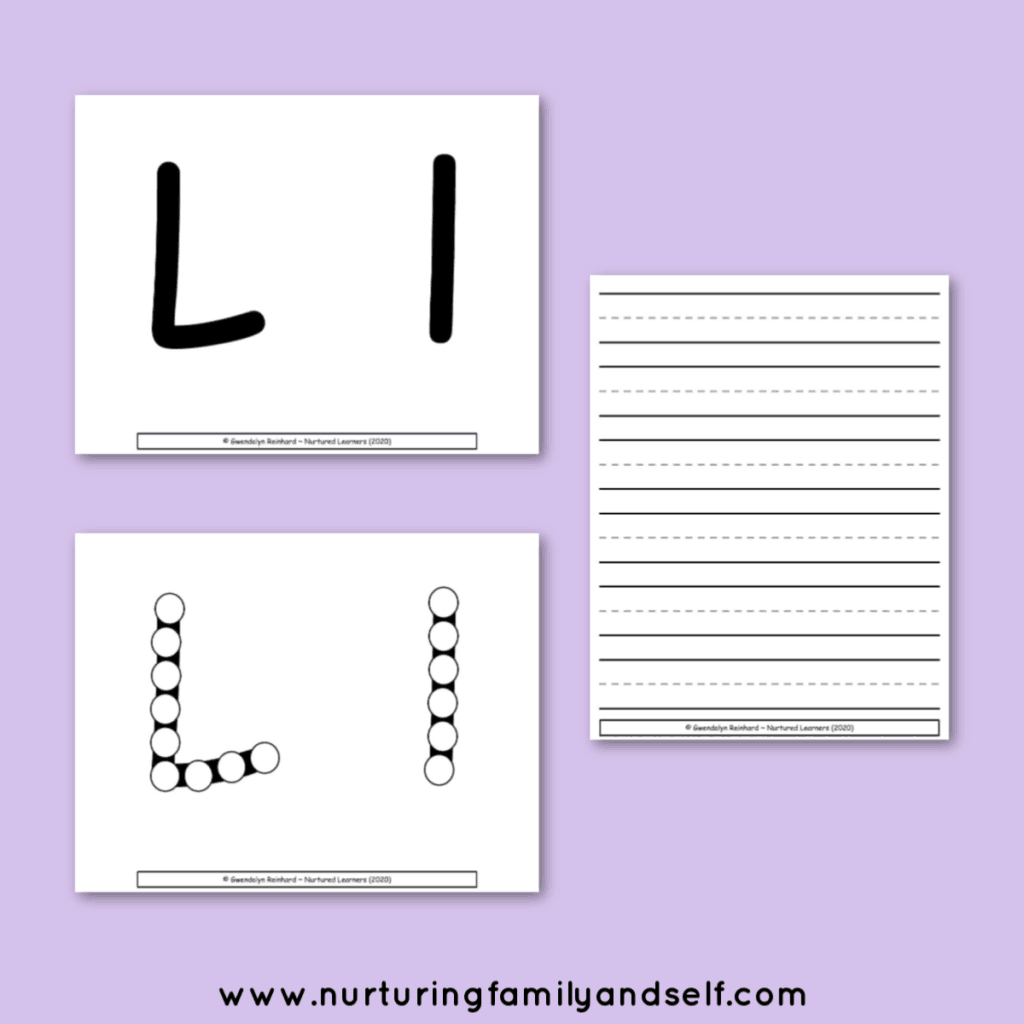 Lambs and llamas are great animals for learning and practicing the letter l with your toddler. This 16-page booklet includes 5 different hands-on activities for building letter recognition.