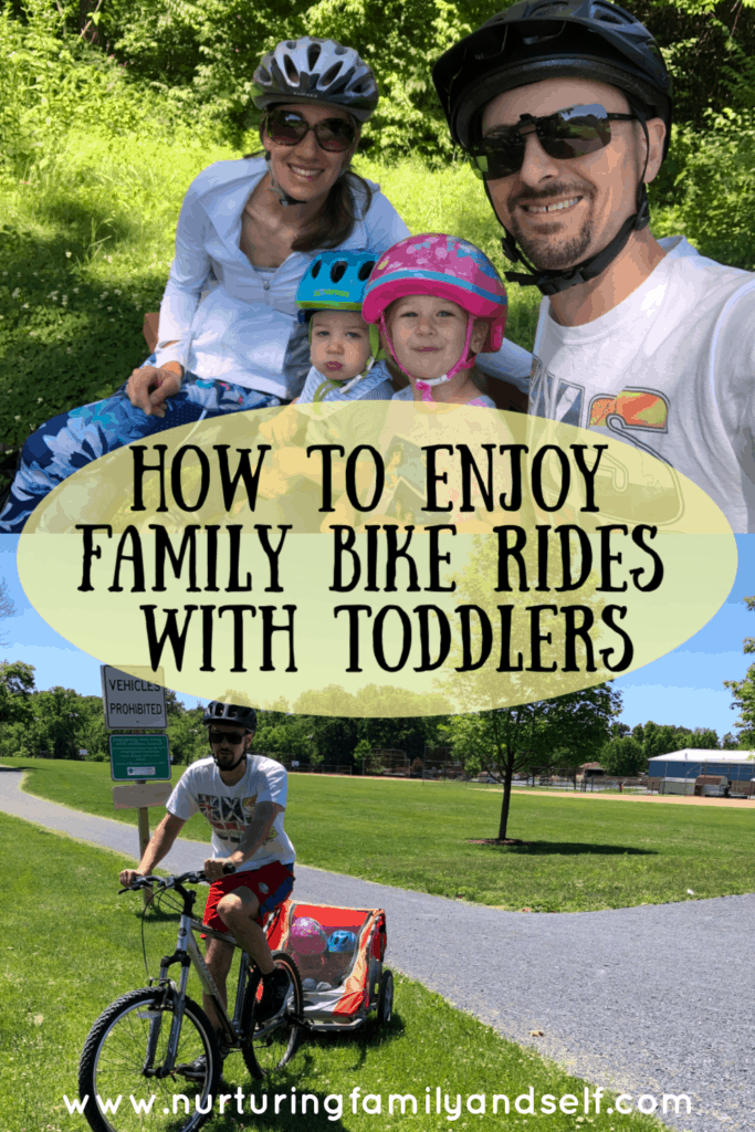 Family bike rides can be enjoyable when there are toddlers along. Make sure you have the right items to keep everyone safe and follow my top tips to make the most of family bike rides. 