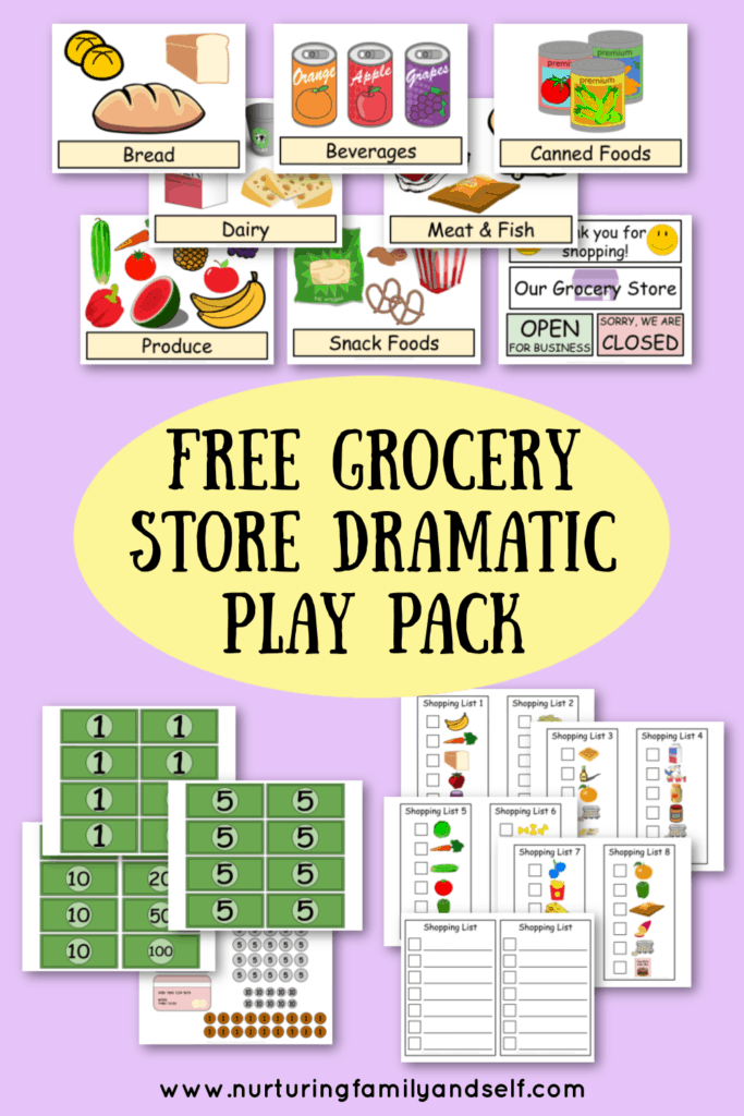 It is really easy and inexpensive to build a grocery store checkout counter for toddlers and preschoolers. They can learn so many skills from engaging in grocery store dramatic play. Learn how to set up grocery store dramatic play for your littles ones. 