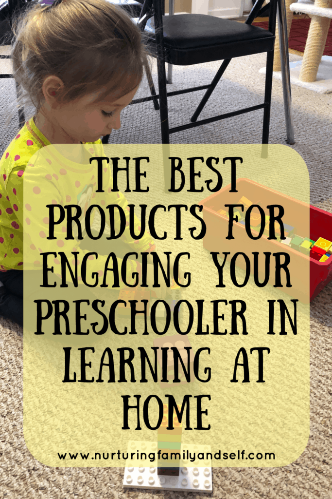 Engaging your preschooler in learning at home should not be complicated. It should be something that is incorporated into play and your daily routines. The products shared in this post are our favorite ways to learn at home! 