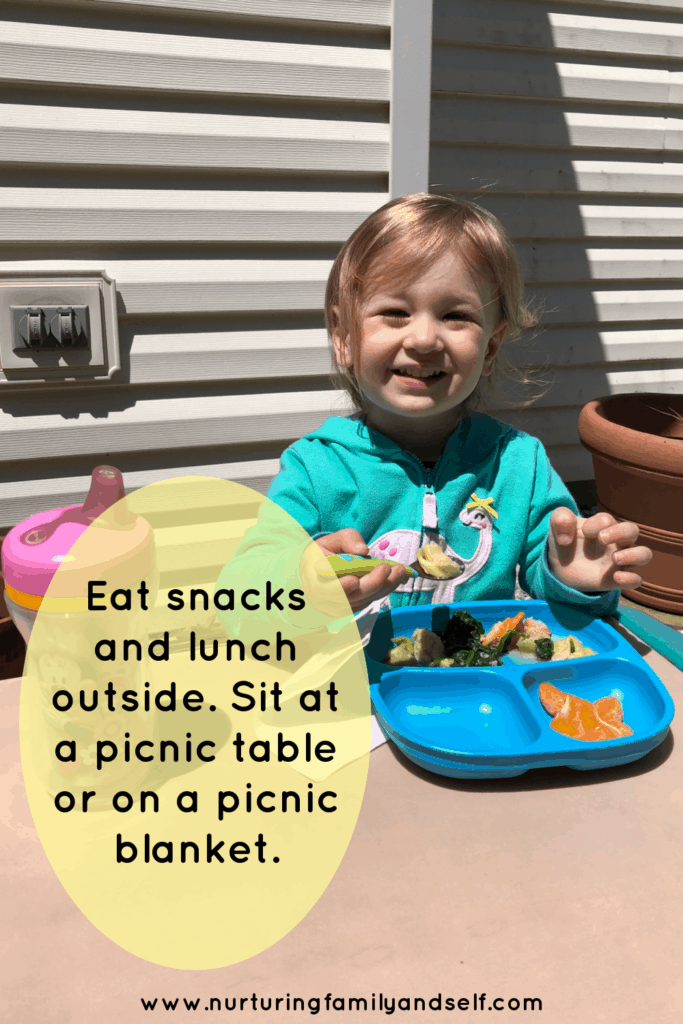 10+ outdoor activities perfect for toddlers and preschoolers. These outdoor activities simply involve bringing favorite indoor play ideas outside.  