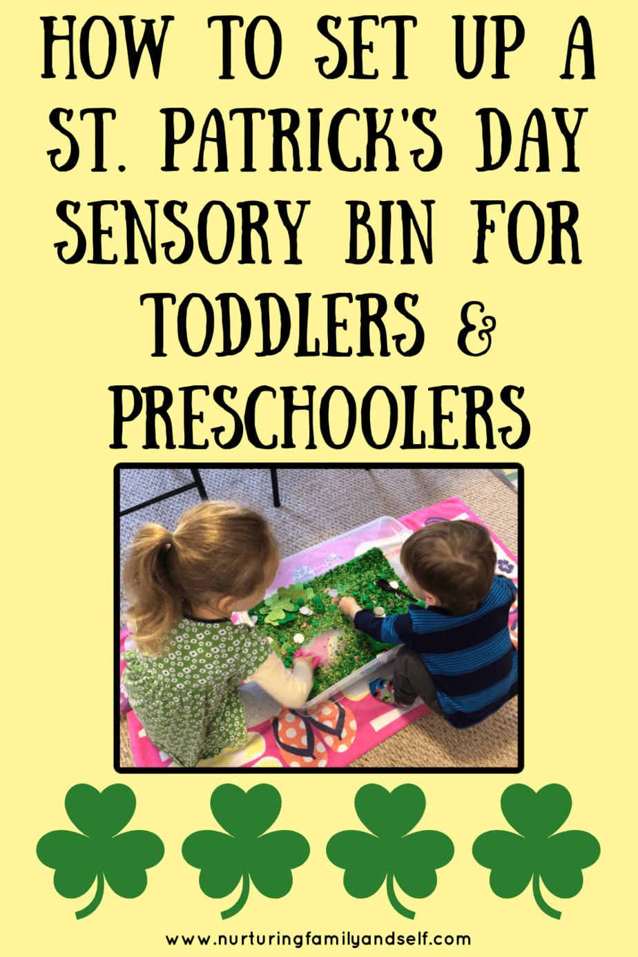 How to Set Up A St. Patrick's Day Sensory Bin - Nurturing Family & Self