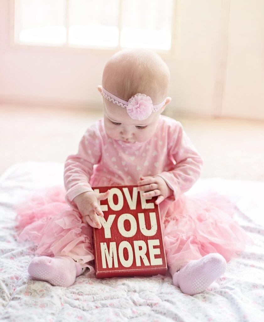 baby, girl, valentine's day, love, pink